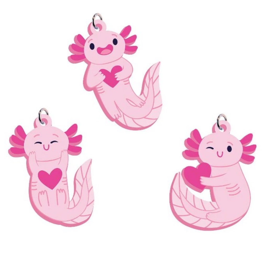 NEW in BOX Axolotl Charm Valentines x 28 Mini Boxes of Axolotl Charms - Picture 8 of 12